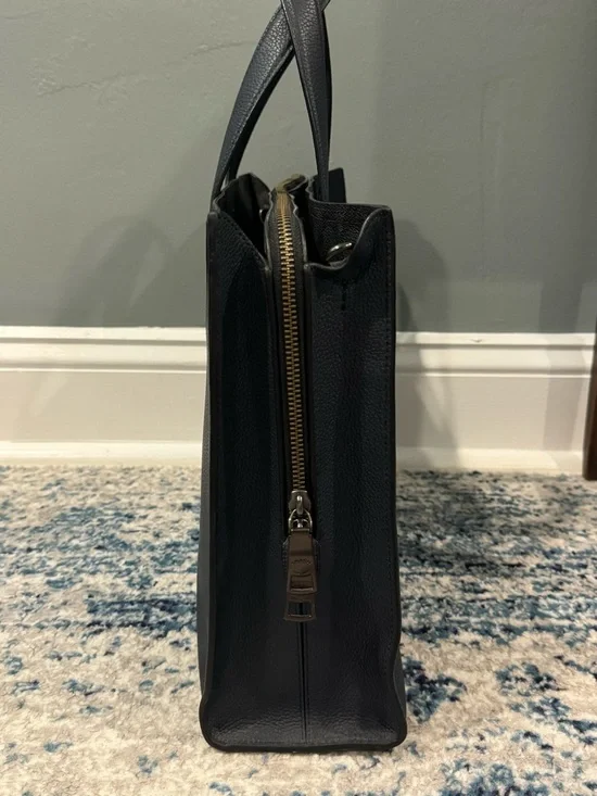 Coach Blue Leather Charlie Briefcase Bag - Picture 4 of 16